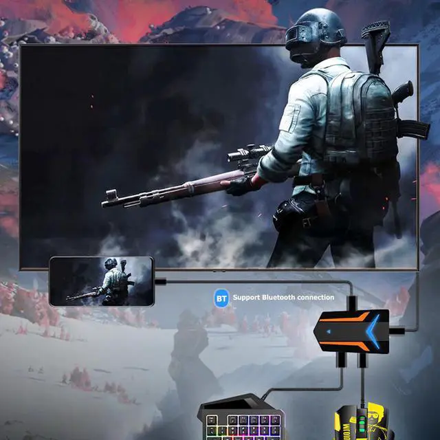 Alt view image 5 of 5 - Mouse Converter For PUBG Mobile Mouse Converter USB to 4K Hub Controller Gamepad Adapter for iOS Android