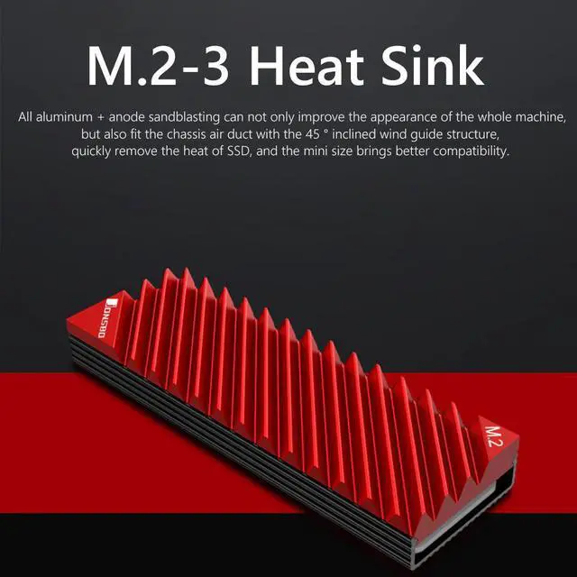 Alt view image 4 of 5 - M.2 SSD NVMe Heat Sink Aluminum M2 2280 SSD Hard Disk Heat Sink with Thermal Pad for ssd m2 Desktop PC thermal gasket