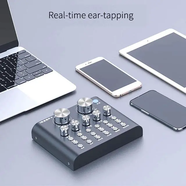 Alt view image 4 of 5 - V8 External USB Audio Mixer Live Sound Card For Mobile Phone Computer PC Karaoke Microphone 2019 For Gift Voice Changer