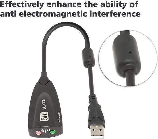 Alt view image 3 of 5 - External 7.1 Sound Card Adapter  to Headset and Microphone 3.5mm Audio Jack Antimagnetic For Laptop Computer PC