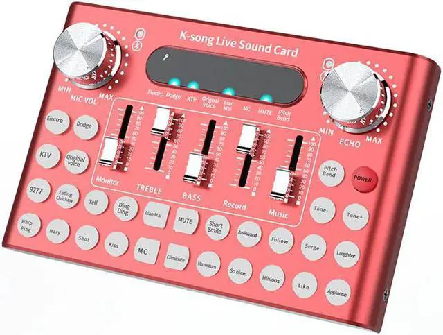 Alt view image 3 of 5 - Sound Card Audio Voice Musice External Usb Live Micro Sound Card Bluetooth Function for Computer Pc Mobile Phone K-song