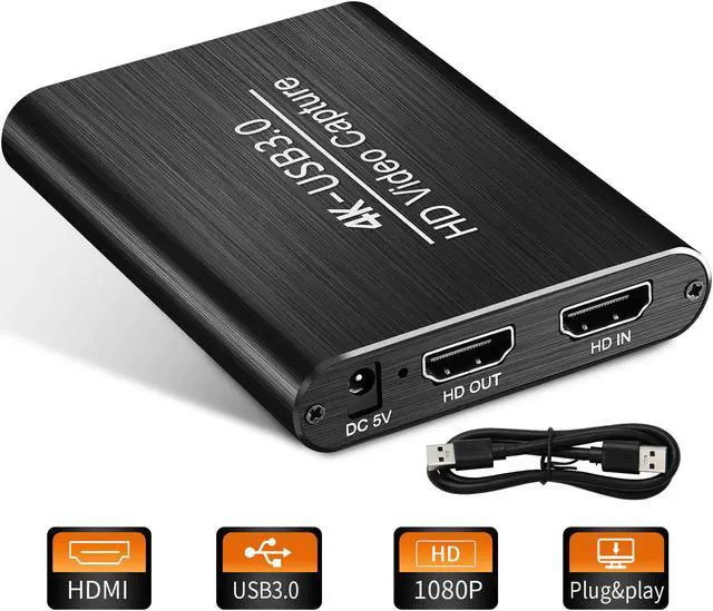 Main image of USB 3.0 Game Capture Card 4K  Audio Video Capture Card Loop-Out 1080P 60FPS Live Stream Capture for PS4 Switch Xbox