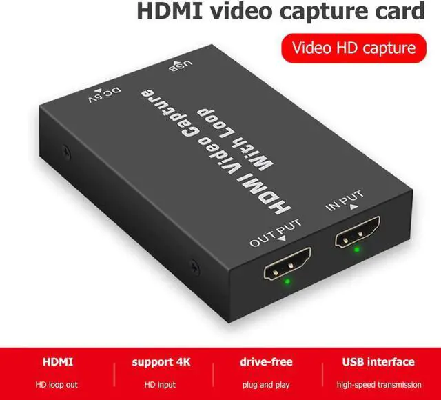 Main image of 4K Video Capture Card with Local Loop Out for Game Recording Live Streaming Video Tuner Card Recorder Box HD Video