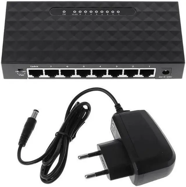 Main image of 8-Port 10/100/1000Mbps Gigabit LAN Ethernet Network Switch HUB Desktop Adapter 77UB