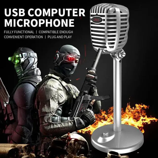 Alt view image 3 of 5 - Microphone Computer USB Port Studio Microphone For Pc Sound Card Professional Karaoke Microphones Live Recording