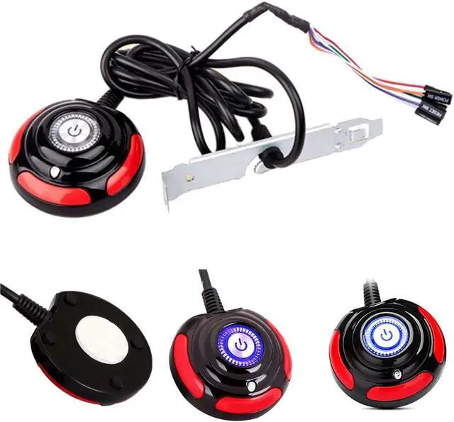 Alt view image 2 of 5 - 1.6m Desktop Computer PC Case Power Supply on/off Reset HDD Push Button Switch Cables interruptor Home Office Internet accessory