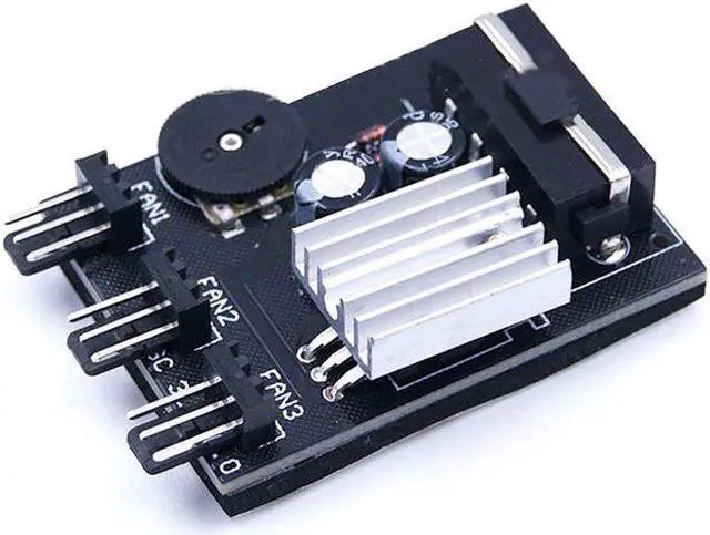 Alt view image 3 of 5 - Computer PC Case CPU Cooler 3pin Cooling Fan Speed Temperature Controller Molex 4pin or SATA to 3 Way 3 Pin Fan Hub