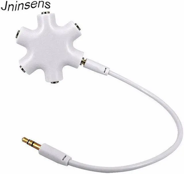Main image of 5-Way 3.5mm Stereo Headset Headphone Earphone Extension Audio Hub Splitter Adapter 1 Male to 2 3 4 5 Female Audio Cable