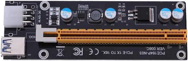 Alt view image 5 of 5 - Quality 60cm USB3.0 PCI-E Express1x Extender PCIe Riser Card Adapter SATA 15 Pin-6Pin Power Cable for Bitcoin Mining Machine