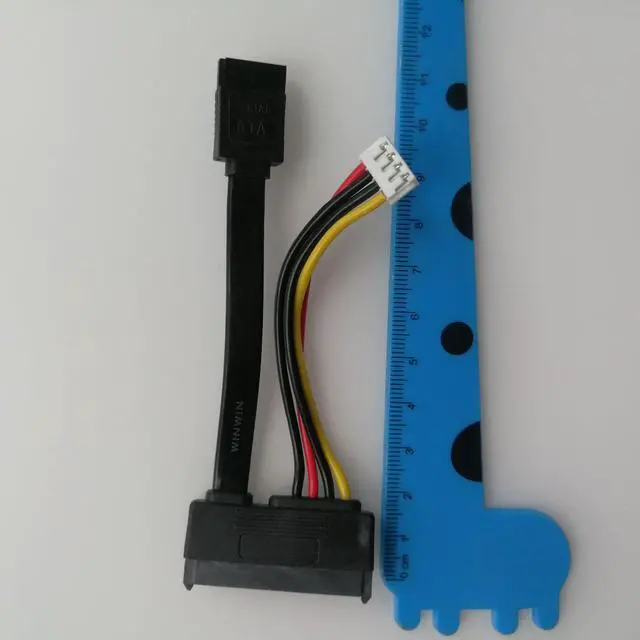 Alt view image 2 of 4 - 7+15 22pin SATA Hard Disk Drive 4pin Power Data Cable 2in1 For HTPC HIN MINI ITX Mainboard Cord 10cm