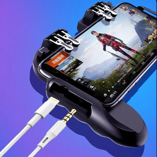 Alt view image 3 of 5 - Cooling Fan PUBG Game Controller Six Finger Trigger Pubg-Gamepad Shooting Fire Mobile Phone Joystick for Android IOS Phones