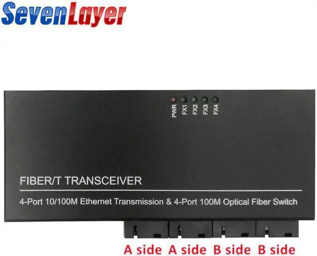 Alt view image 2 of 5 - Fiber switch 4 RJ45 4 SC Optical Media Converter Single Mode fiber Port 10/100M