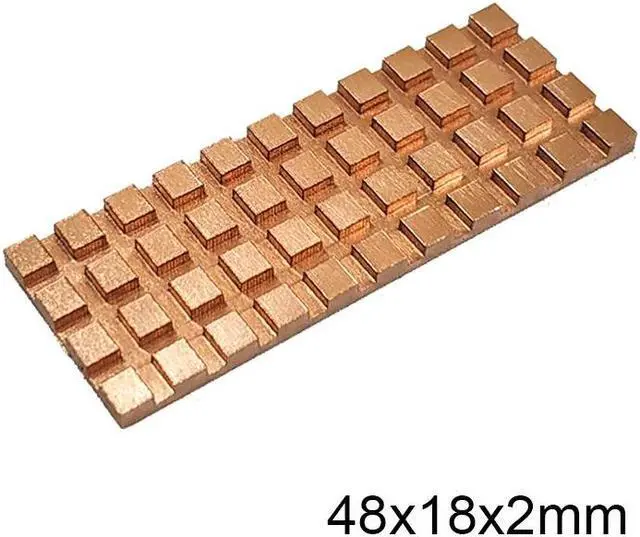 Alt view image 3 of 5 - Copper Heatsink Cooler Heat Sink Thermal Conductive Adhesive for M.2 NGFF 2260 PCI-E NVME SSD 48x18x0.5/1.5/2/3/4mm