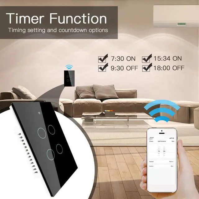 Alt view image 5 of 5 - Smart touch switch Light switch WIFI network connection App smart Voice control Compatible with Alexa/ Google Home