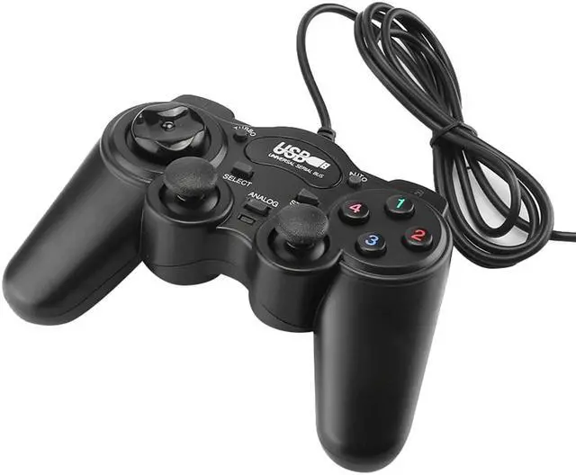 Alt view image 4 of 5 - Computer Laptop Game Controller USB ABS Plastic Wired Gamepad Turbo Auto Function