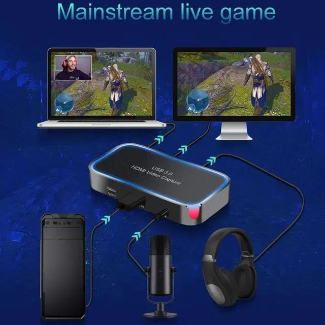 Alt view image 4 of 5 - 4K Computer 1080p 60Hz Live Streaming  Video Capture Card Broadcast UAC USB 3.0 Recording Game Conference Plug And Play UVC