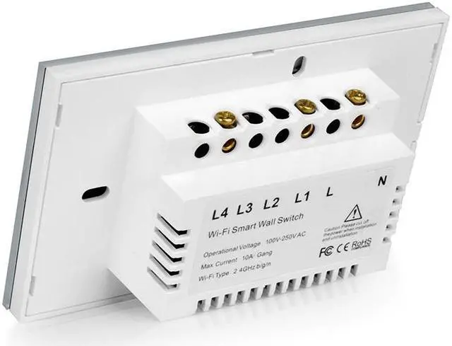 Alt view image 4 of 5 - Smart touch switch US standard light switch 1gang2gang3gangWiFi network APP Smart remote control wall sticker installation