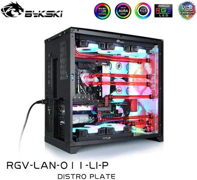 Alt view image 3 of 5 - LIAN LI Distro Plate For LIAN LI O11 Chassis Case,Waterway Board,Water Cooling Kit 12V/5V RGB MB SYNC RGV-LAN-O11-LI-P