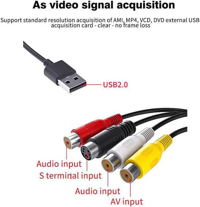 Alt view image 4 of 5 - Easy Cap VHS To DVD Mini Portable For PC Audio Video  Card TV Digitizes Adapter ABS Live Streaming Plug And Play