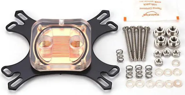 Alt view image 2 of 5 - CPU Water Block Waterblock Copper Base CPU Water Cooler Computer PC Cooling Radiator for Intel for AMD with Screws