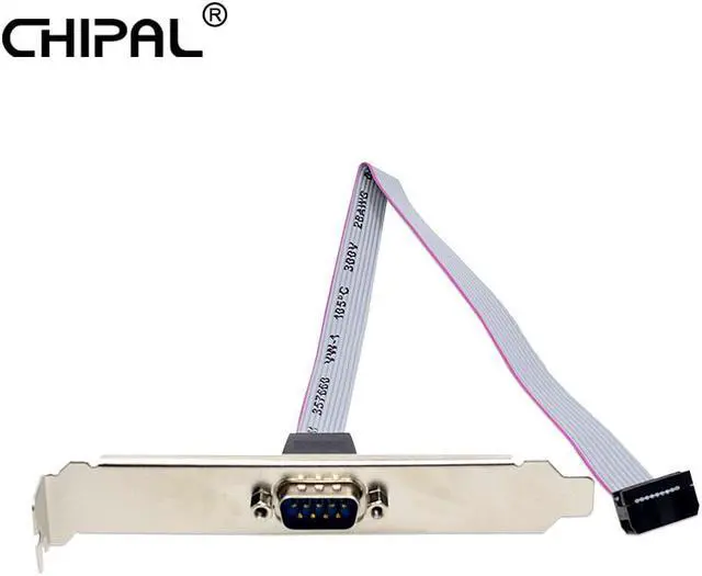 Alt view image 2 of 5 - For Motherboard 9 Pin Female to RS232 DB9 Pin Com Port Ribbon Serial Cable Connector Bracket with cable