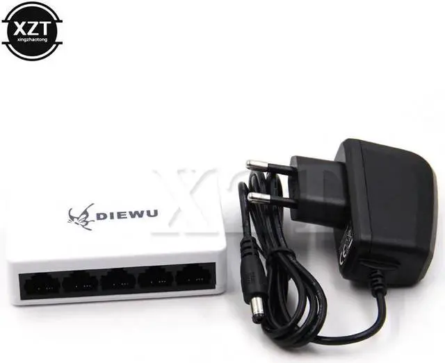 Main image of Switch Fast Ethernet Switch 5 port 10/100Mbps LAN RJ45 Switcher Hub with US EU plug Power adapter FOR Desktop PC