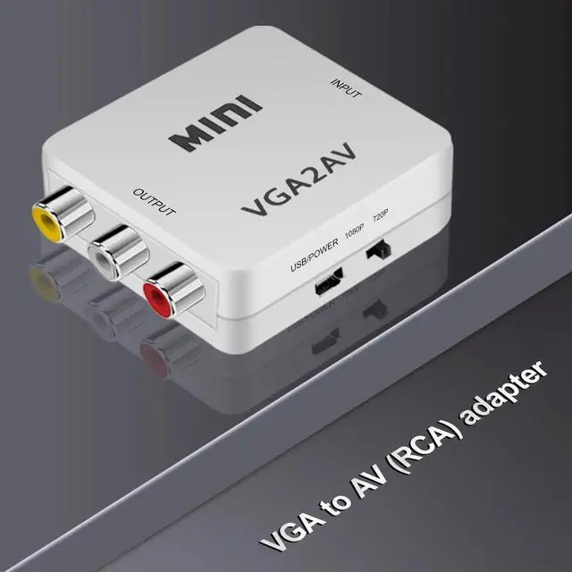 Alt view image 3 of 5 - VGA To AV Mini Converter Adapter Support 1080P VGA2AV Converter PC To TV HD Computer To TV