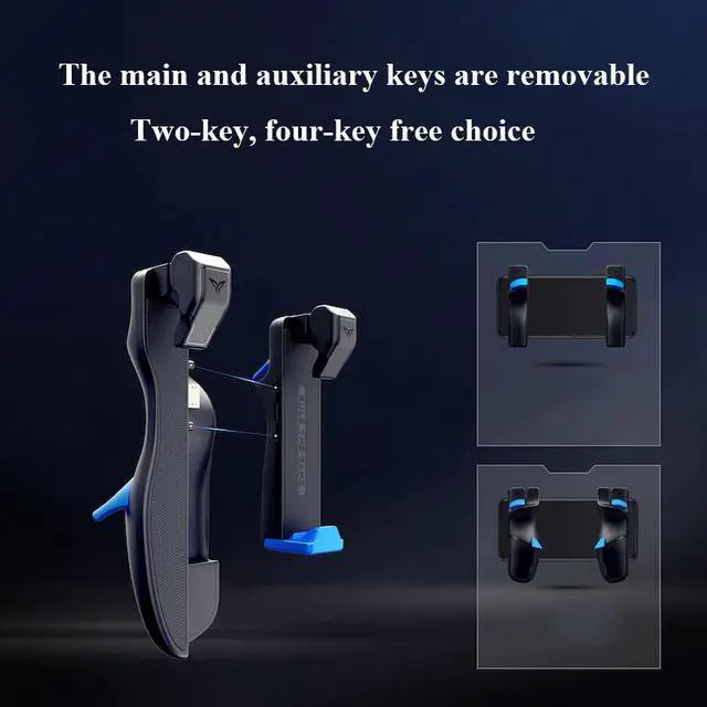 Alt view image 3 of 5 - Trigger 2 Mobile Game Button Controller Six-Finger Artifact iOS Android PUBG High-Speed  Automatic Pressure Gun