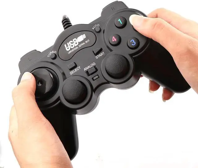 Alt view image 5 of 5 - Computer Laptop Game Controller USB ABS Plastic Wired Gamepad Turbo Auto Function