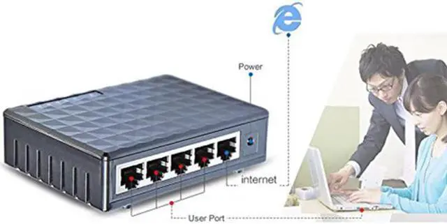 Alt view image 4 of 5 - 10/100 Gigabit Ethernet Gigabit Mini Hub 5-Port Desktop Adapter Network Exchange Switch LAN up to 1000 megabits/second