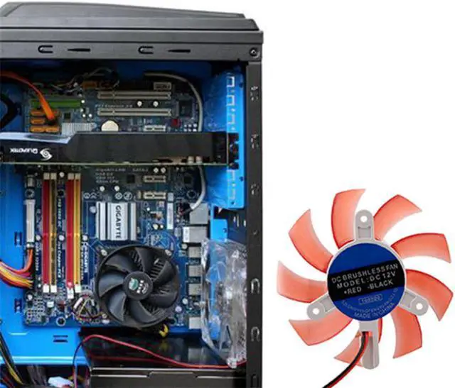 Alt view image 4 of 5 - 75mm 2 Pin Computer Cooler Connector 12vdc Plastic Vga Video Card Cooling Fan Cooler For Protection Graphic Card