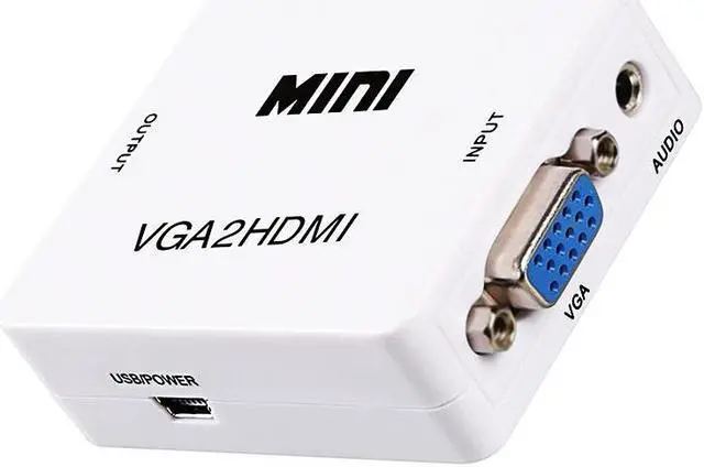 Alt view image 3 of 5 - 1080P VGA to Adapter Converter Connector VGA2 With Audio Port for PC Laptop for HDTV Projector