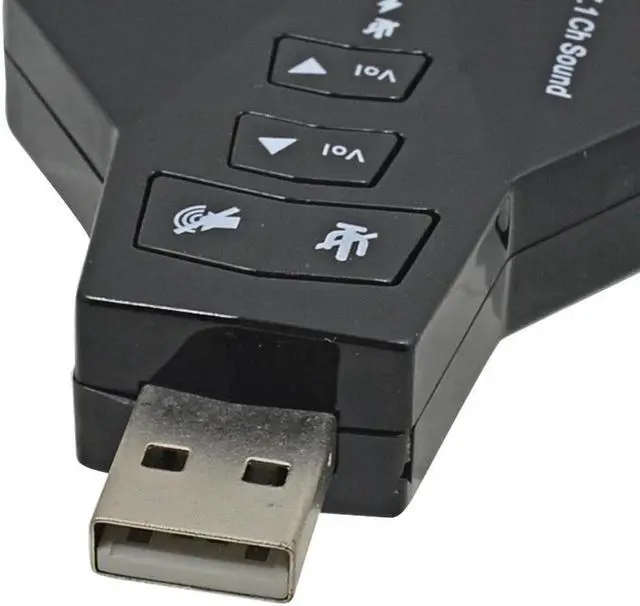 Alt view image 4 of 5 - 7.1 USB Sound Card External Microphne Headphone Speaker 3.5mm Jack to USB Audio Adapter Card Interface for PC Mac Laptop