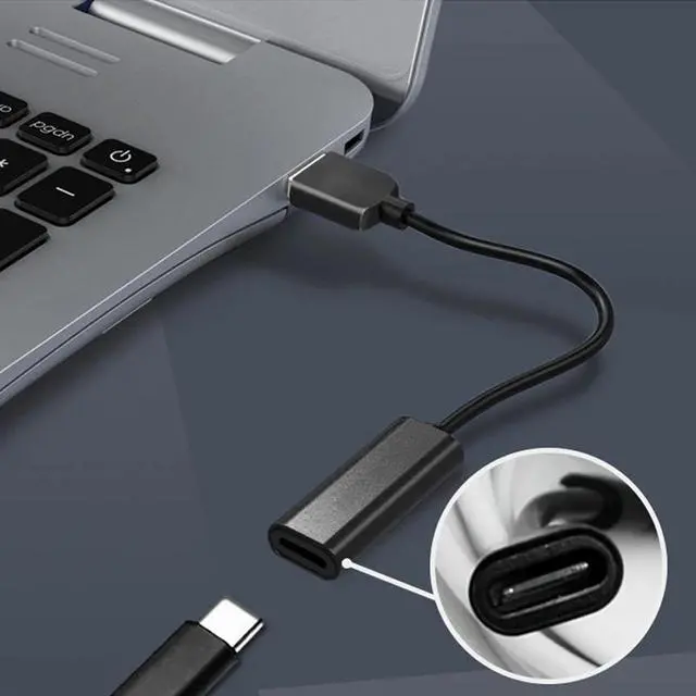 Alt view image 5 of 5 - Power Supply Adapter Cable USB Type-C Female To Square Tip Male Plug Converter For  Thinkpad USB C Cable Cord