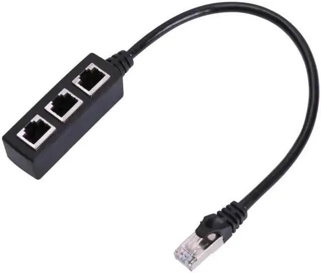 Alt view image 3 of 5 - LAN Ethernet Network RJ45 Connector Splitter Adapter Cable For Networking Extension 1 Male To 3 Female/1 Female To Female