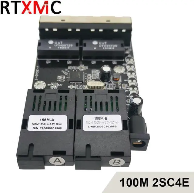 Alt view image 2 of 5 - Board 2SC4E100M Fast Erhetnet 2F4E 10/100M Ethernet Switch 2 Fiber Port SC 25KM 4 UTP RJ45 Fiber Optical Switch PCBA Board