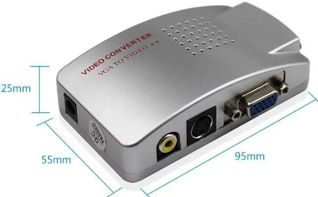 Alt view image 4 of 5 - Converter Box VGA to TV AV RCA Signal Adapter Converter Video Switch Box Composite Supports NTSC PAL for Computer