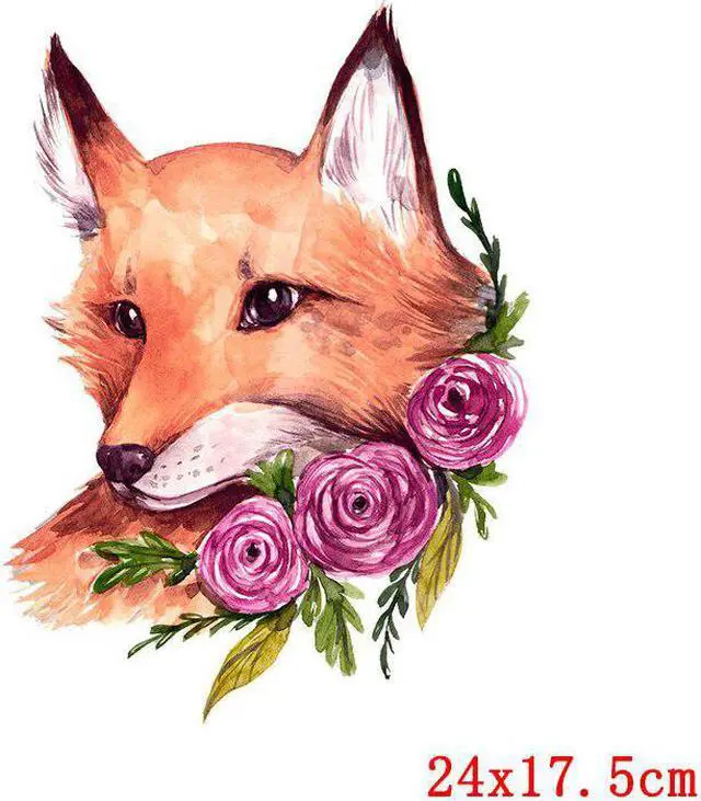 Alt view image 5 of 5 - Flower Patch Iron On Transfer For Clothing Deer Cat Heat Transfer Thermo Sticker On Clothes Thermal Transfers For Clothes