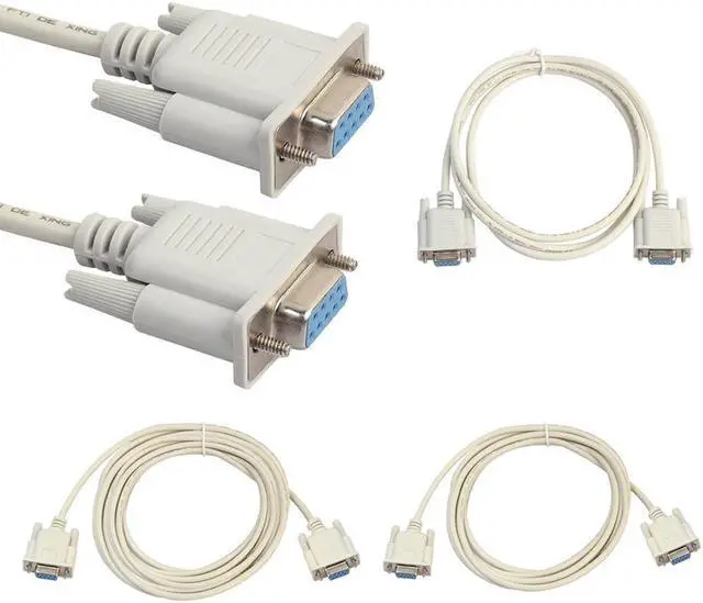 Alt view image 2 of 5 - 1.5m//5m RS232 DB9 9 Pin Female to Female Serial Port Cable Industrial Adapter Connector Extending Wire