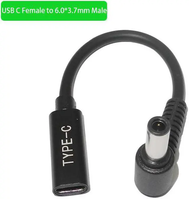 Alt view image 2 of 5 - Type C Female to 6.0*3.7mm Male Plug Converter Laptop Dc Power Adapter Connector Charging Cable Cord for  Notebook PC