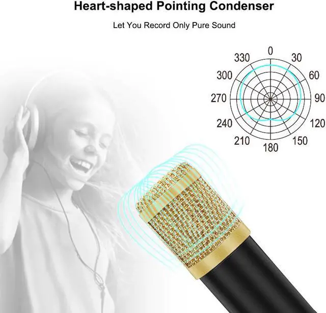 Alt view image 5 of 5 - 192KHz/24Bit BM800 Condenser Microphone Kits USB for Computer Karaoke Microphone for Sound Studio Recording Microfone Gamer