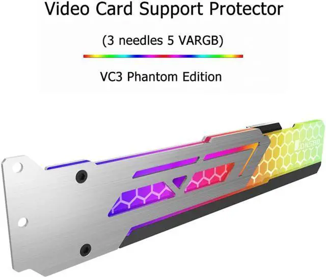 Alt view image 2 of 5 - V3 Gorgeous Graphics Card Support Frame 5V 3 Pin ARGB Video Card Holder GPU Bracket for Motherboard Water Cooling Stand
