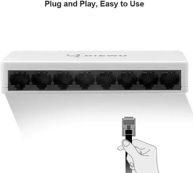 Alt view image 2 of 5 - 8 Port Network Ethernet Switch POE Lan Network Switcher 5 Ports For Network IP Cameras Or Wireless AP/ 6 PoE Splitter