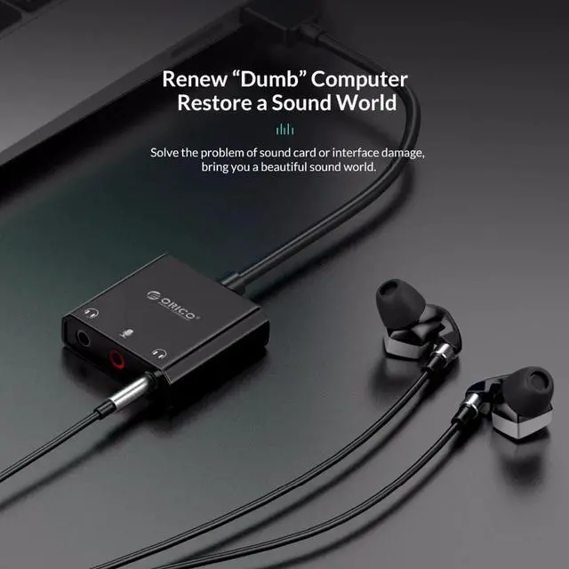 Alt view image 2 of 5 - USB External Sound Card USB to Earphone Headphone Audio Interface Adapter For Windows/Mac/Linux Microphone Sound Card