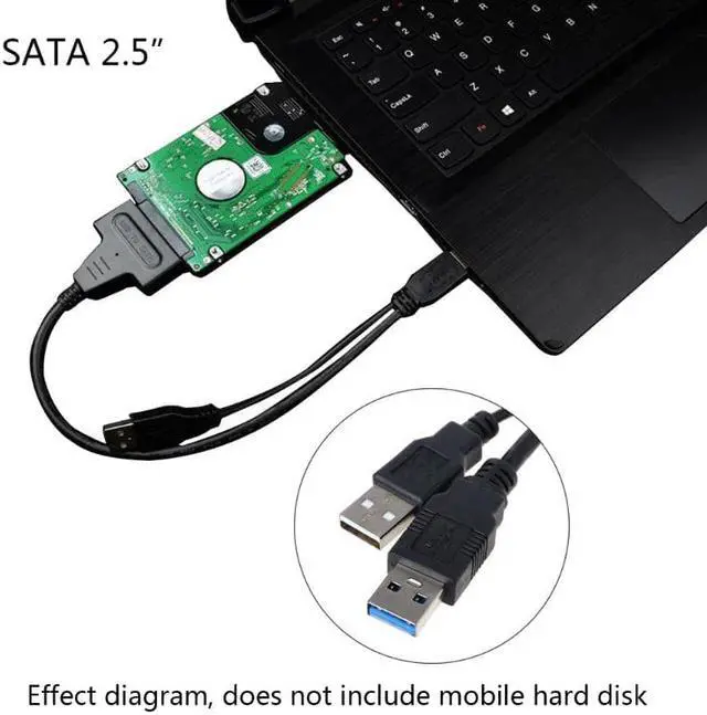 Alt view image 3 of 5 - 3.0 to SATA3 22Pin Data Power Cable Adapter Converter for HDD 2.5 Inch Hard Disk Disc Driver