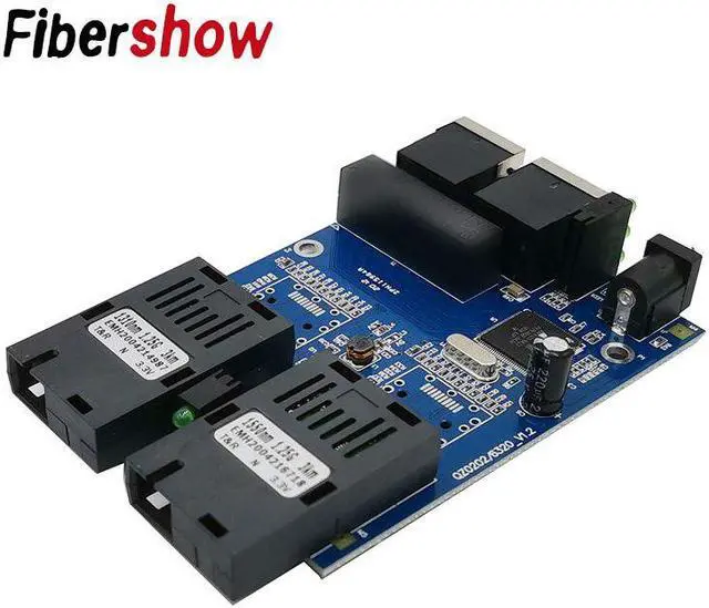 Alt view image 2 of 5 - Ethernet fiber switch 2 RJ45 UTP 2 SC fiber  Fiber Optical Media Converter 2SC 2RJ45 Ethernet 10/100/1000M PCB