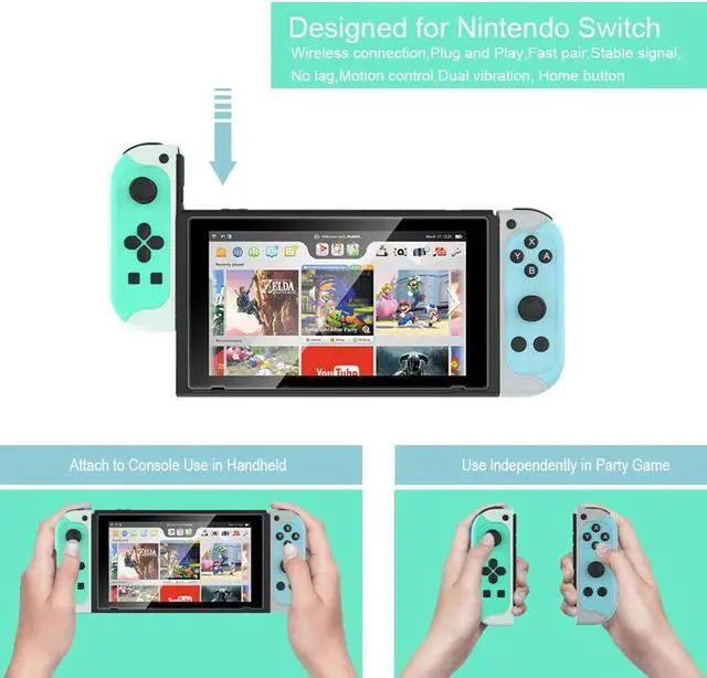 Alt view image 5 of 5 - Bluetooth Game Controller Left & Right Gamepad Handgrip Joystick for Ninten Switch NS Console with NFC Screenshot Turbo