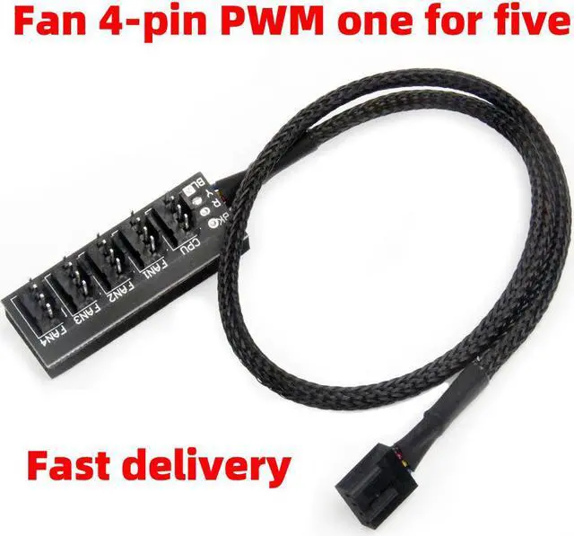 Main image of HUB 40cm 1 to 5 4-pins Molex TX4 PWM CPU Cooler / Case / Chasis Cooling  Power Cable Hub Splitter Adapter