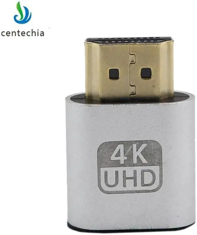 Alt view image 3 of 5 - Virtual Display Adapter HDMI DDC EDID Dummy Plug Headless Ghost Display Emulator Lock plate 1920x1080 New generation@60Hz