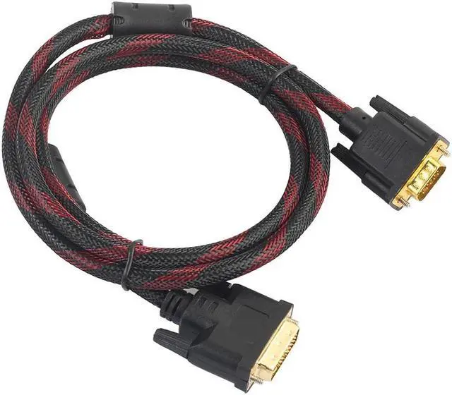 Main image of 1.4m DVI Male to VGA Male DVI-I Cable 24 + 5 VGA Turn Cable Connector Cable to DVI-I to VGA Video for HDTV DVD Notebook
